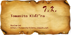 Tomasits Klára névjegykártya