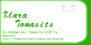klara tomasits business card